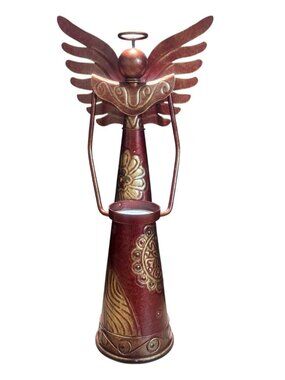 Pier 1 Decorative Metal Angel Tea Light Candle Holder AS IS PAINT CHIP ON BACK